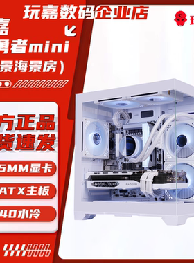玩嘉孤勇者mini海景房电脑机箱33cm显卡台式机240水冷matx主机箱