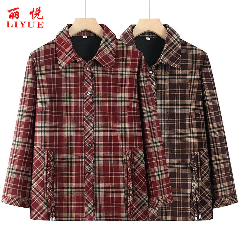 专柜品牌妈翻领经典格子衬图片