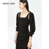 Майка, приталенное платье, дизайнерская длинная юбка, красивая спина, средней длины, тренд сезона