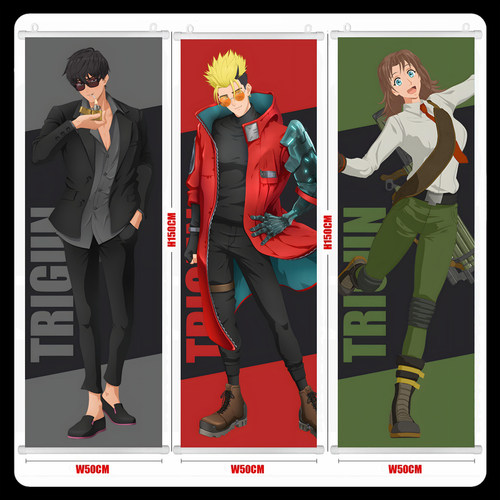 枪神TRIGUN 威席 梅丽鲁 尼古拉 米莉 宿舍挂画海报壁画谷子周边