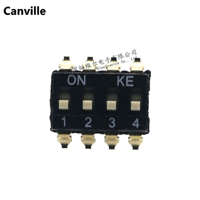 Canville DSIC04LSGET 间距2.54mm-4P 二位开关 拨码 贴片 高推KE
