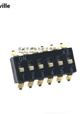 Canville DSIC06LSGET 间距2.54mm-6P 二位开关 拨码 贴片 高推KE