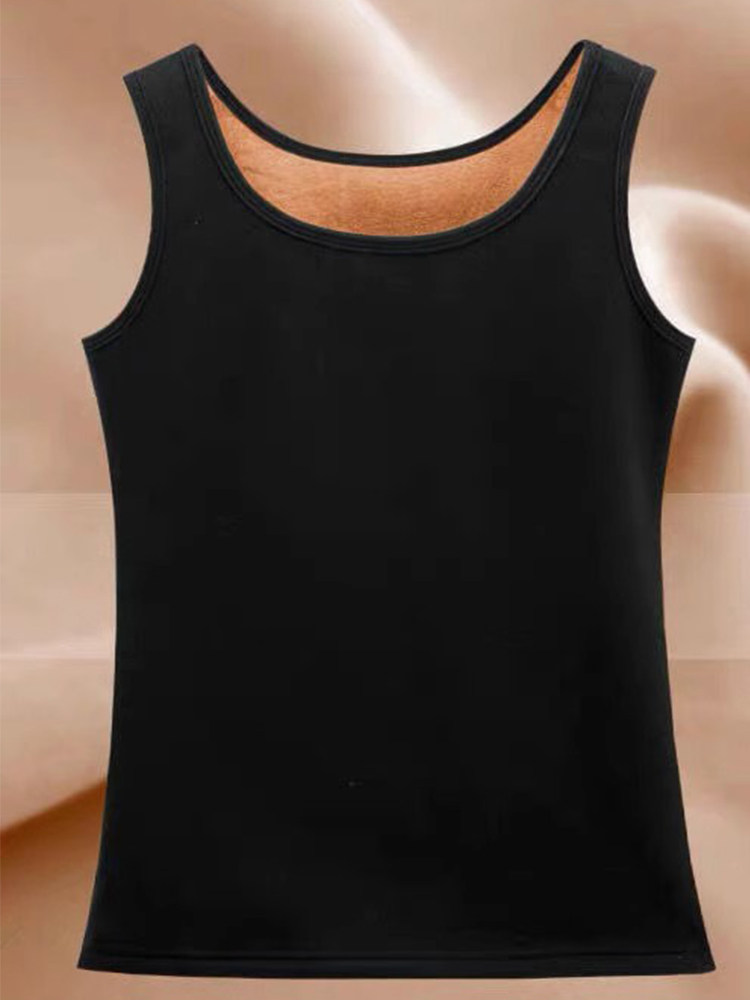 德绒保暖背心女加厚加绒防寒大码秋冬季新款内搭打底无痕吊带坎肩