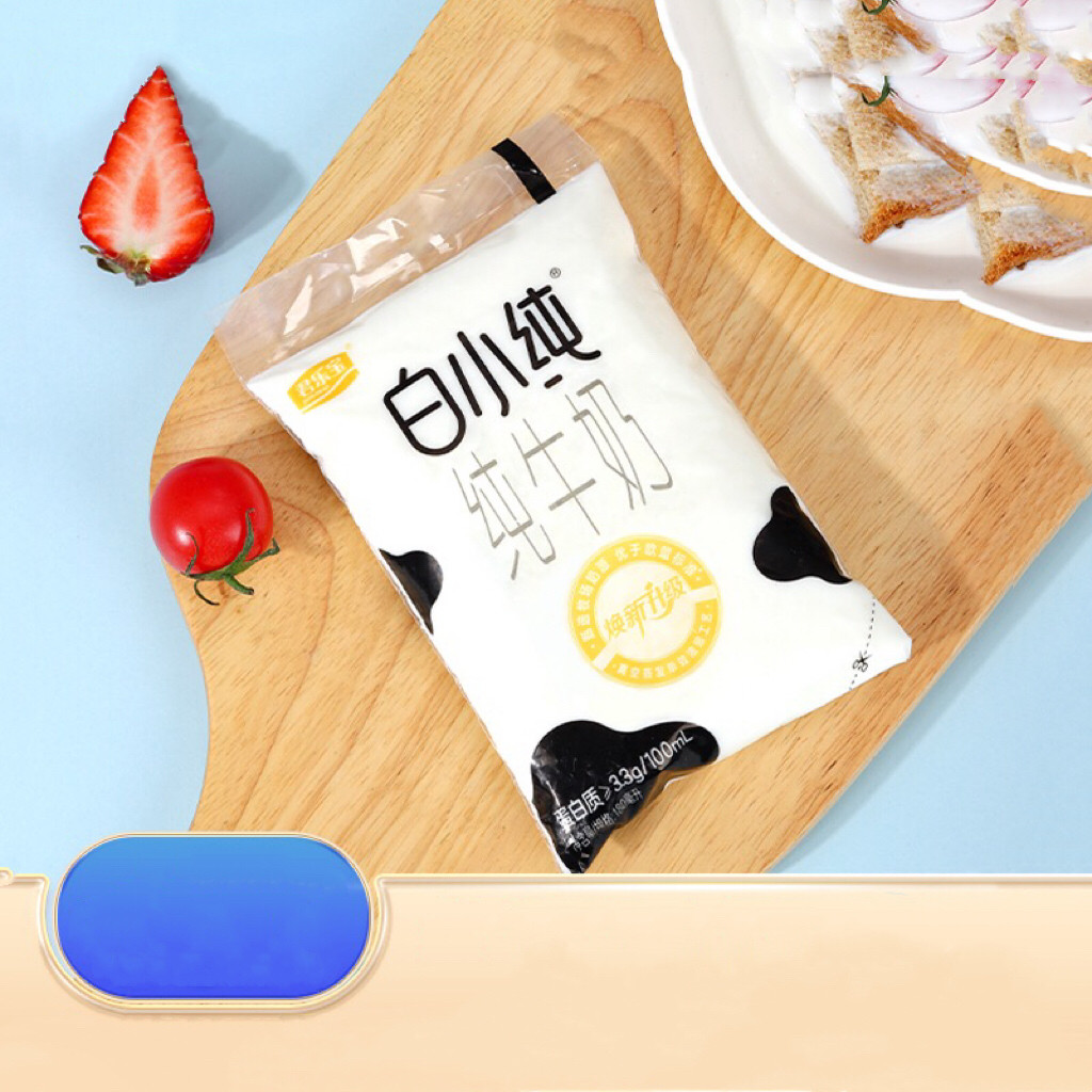 君乐宝白小纯牛奶袋装牛奶全脂燕麦牛奶营养早餐奶整箱装
