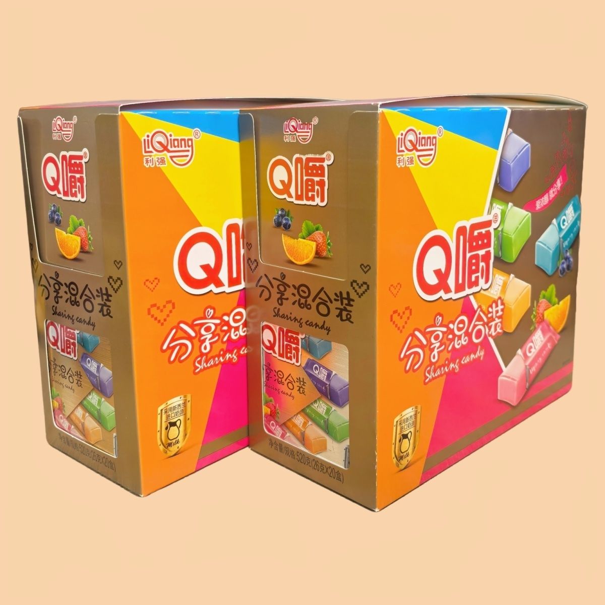 利强Q嚼分享混合装多种休闲糖果怀旧零食高颜值随身携带盒装新款图片