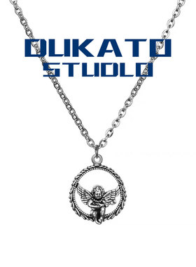 钛钢毛衣链丘比特项链买一送一