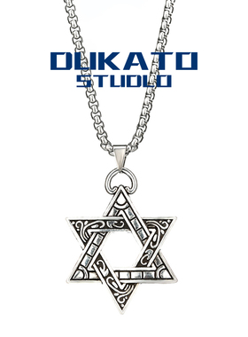 DUKATO新品钛钢六芒星街头青年潮款 日韩嘻哈ins男女搭配毛衣项链