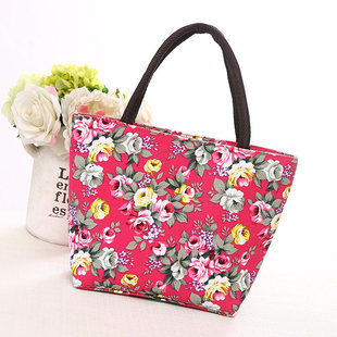 日韩新款饭盒休闲妈咪手提女包小拎布包袋女包包牛津布便当包