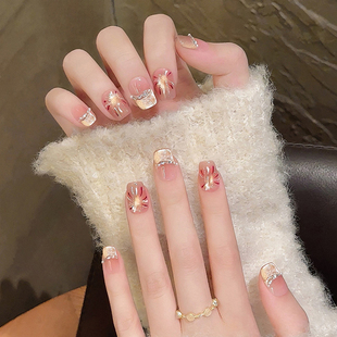 手工穿戴甲美甲短款甲片指甲贴片2026新年款成品高级中长款穿戴式