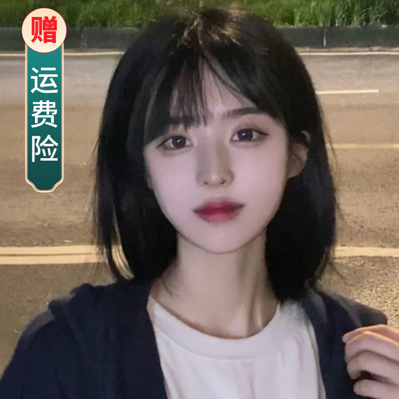 假发短发女2022年新款时尚日系圆脸学生波波头自然仿真发全头套式