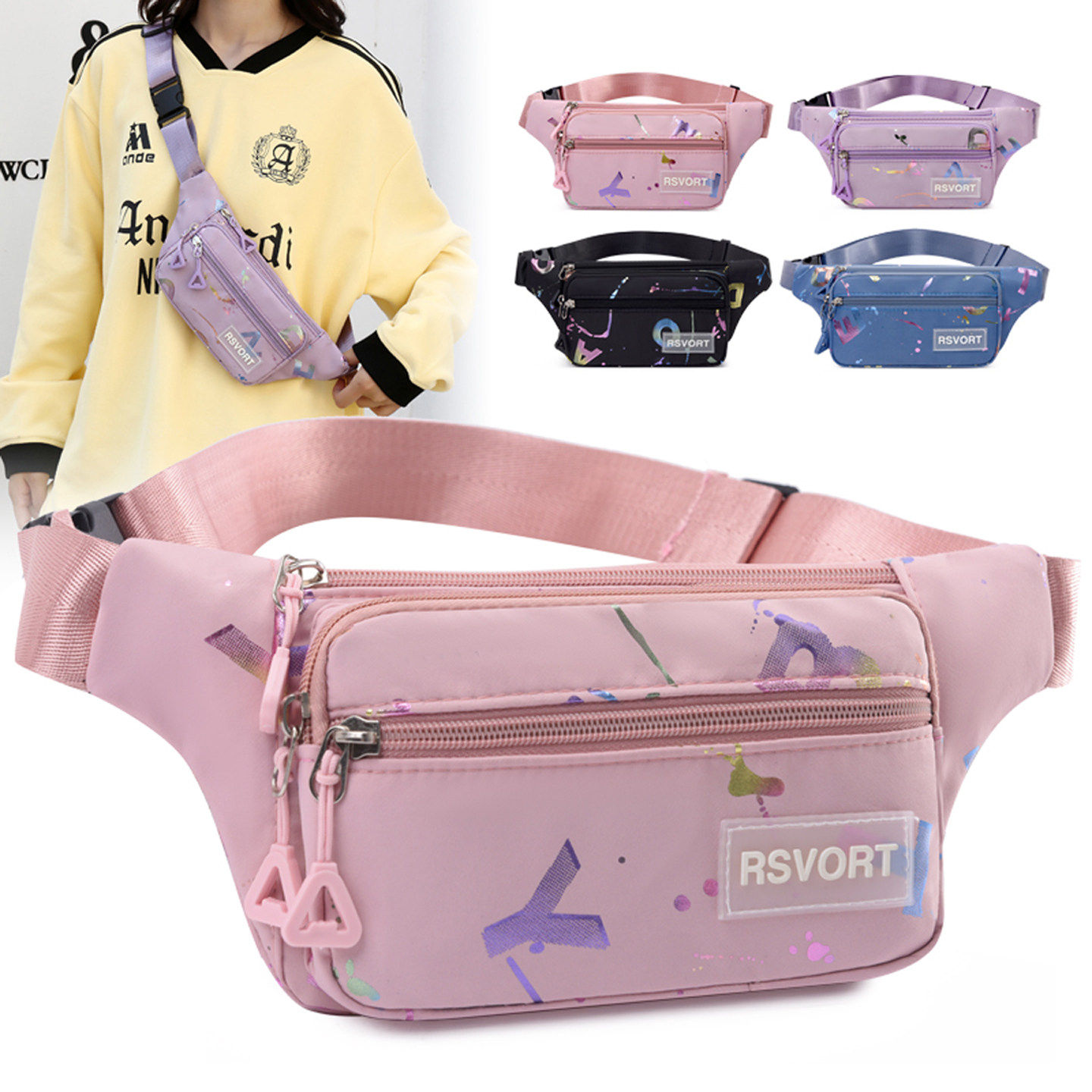 新款防水腰包女士多功能大容量工作干活休闲运动耐磨收银钱包,箱包皮具/热销女包/男包,胸包,淘宝优惠券,粉丝福利购,淘宝优惠卷