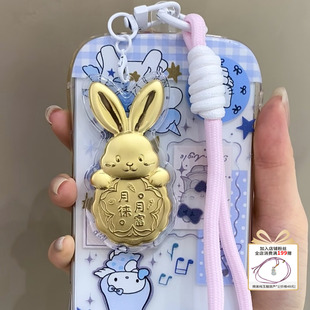 水贝足金999黄金月来越富手机链钥匙扣包包挂件新年佳节送礼