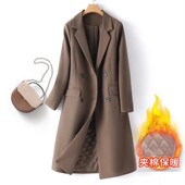 加厚西装 西服大衣 直筒宽松气质中长款 外套女风衣2026春秋新款 韩版