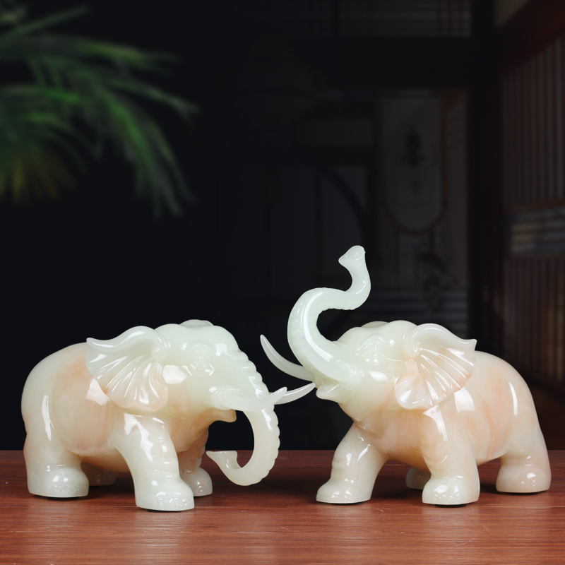 新款大象摆件一对家居客厅玄关
