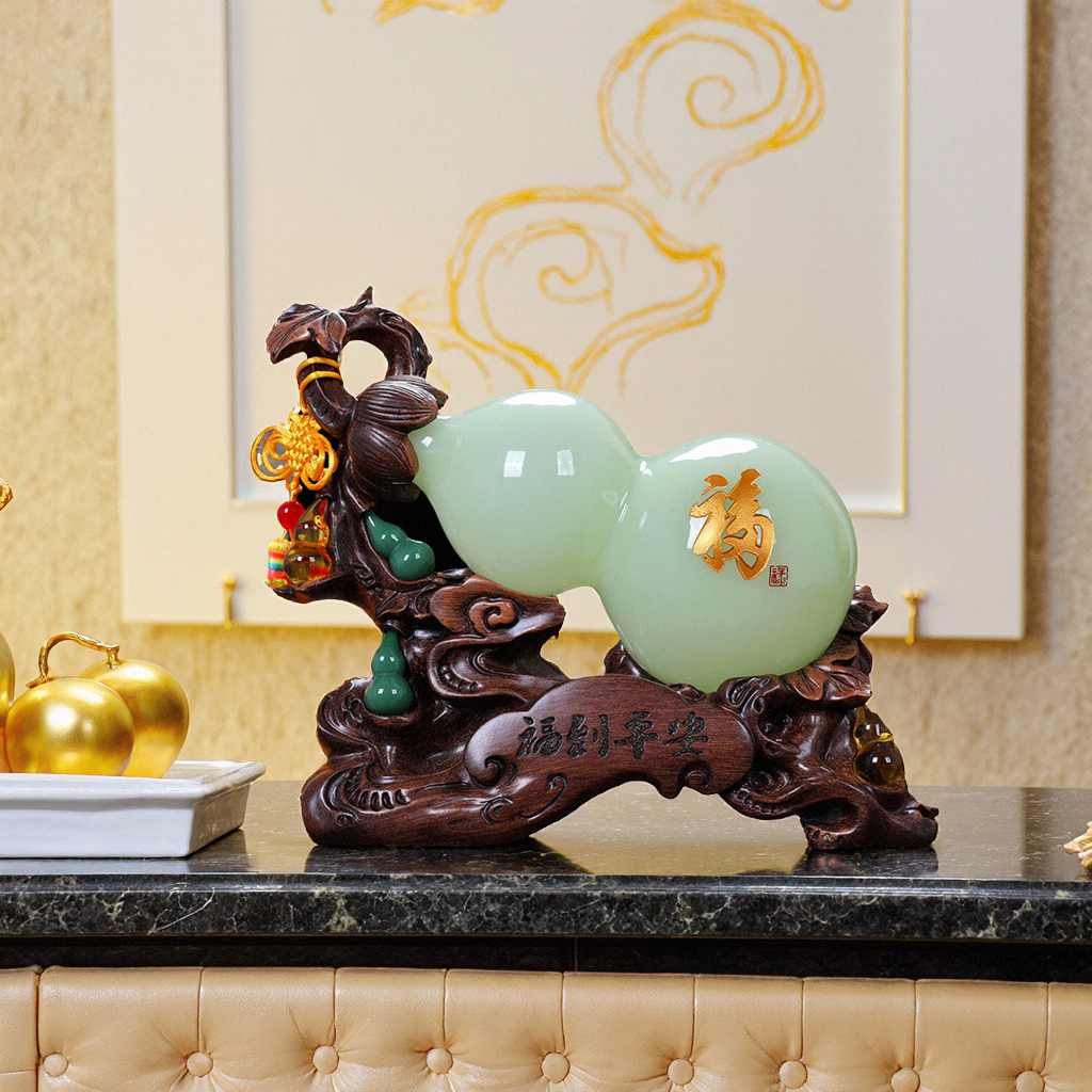 中式客厅琉璃玉葫芦摆件乔迁新居