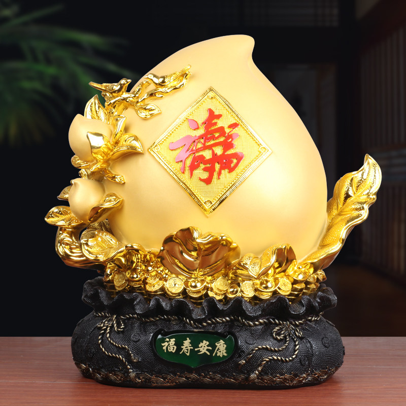 福寿安康寿桃摆件祝寿贺寿礼品送父母老人创意生日礼物退休