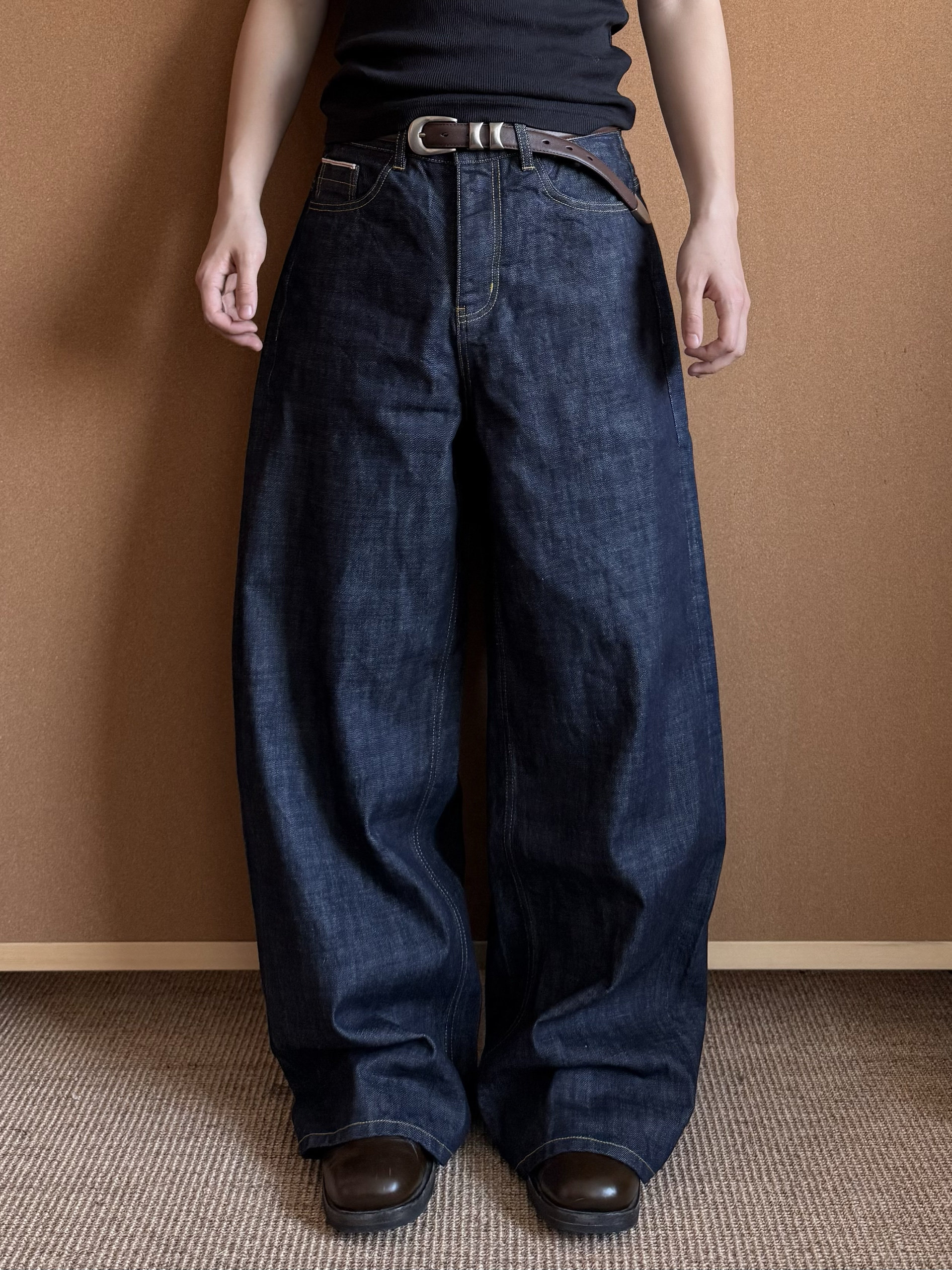 thumbnail for Xanvas Tricolor 25 Edition King of the Year 14.5oz Red Ear Original Beef Straight Leg A-Line Jeans Silhouette