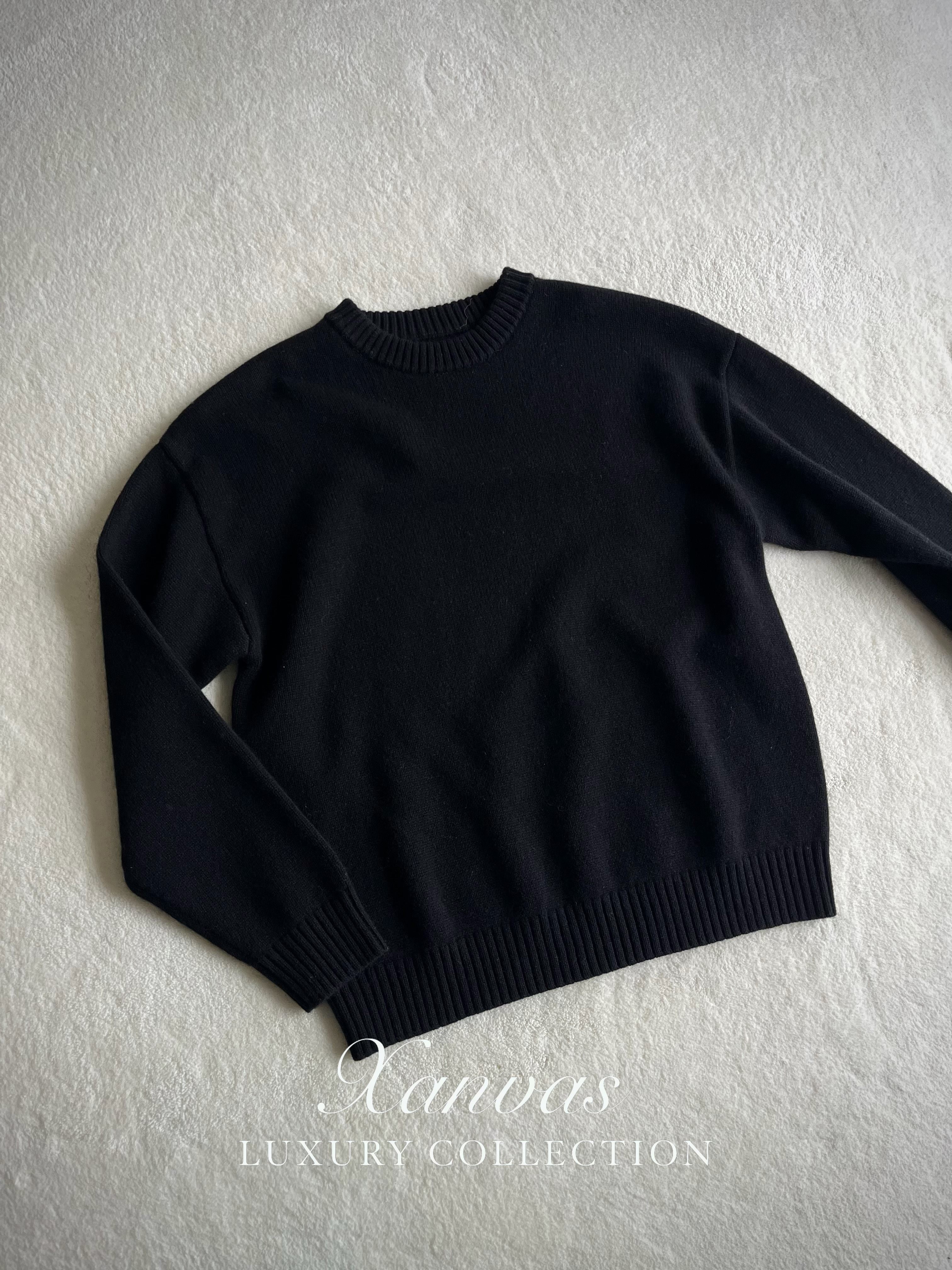 thumbnail for Xanvas Blue Label 100% Australian Wool 7 Stitches 26 Counts 600g Crew Neck Pullover Thick Sweater Knitwear High-end Line
