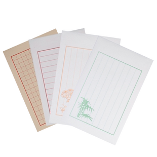 仿古信笺日课纸小楷硬笔钢笔软笔书法作品专用熟宣信纸方格竖格八行初学生毛笔字书法练习宣纸