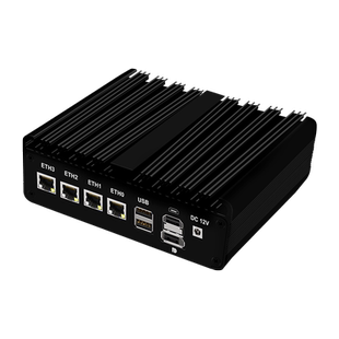倍控N100双网N150工控机2.5G 双串口6USB嵌入式小主机软路由控制器Linux centos维盟 pfsense 迷你电脑J6412