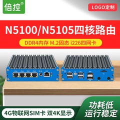 倍控G48 N5105四核软路由工控机N5100 J6412迷你嵌入式电脑主机爱快4G物联网SIM卡槽linux centos ubuntu