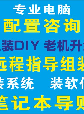 电脑配置咨询 游戏本笔记本导购 远程装机 组装指导DIY 显卡升级