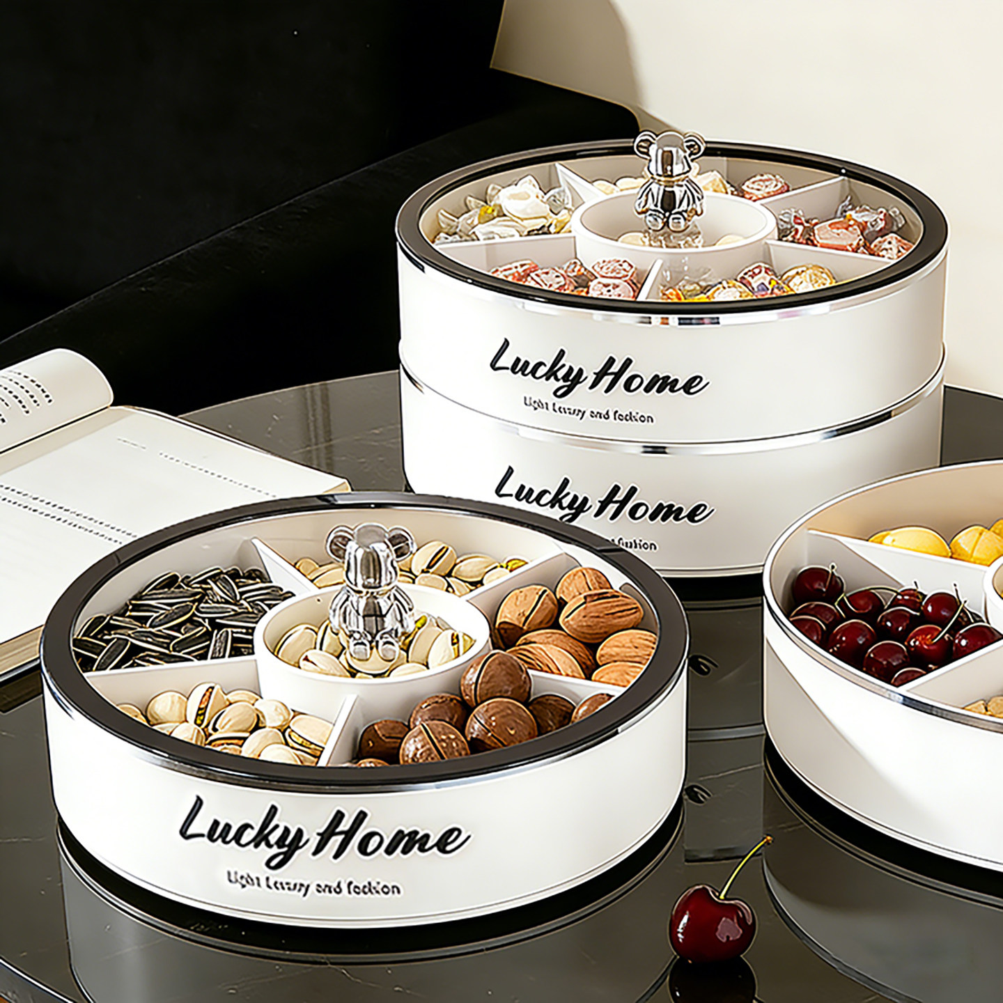 坚果干果盘家用客厅茶几零食糖果收纳盒过年乔迁精致高颜值水果盘,收纳整理,食物收纳盒,淘宝优惠券,粉丝福利购,淘宝优惠卷