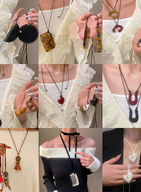 欧美跨境毛衣链项链女秋冬饰品挂