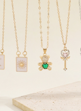 欧美滴釉日月两件套项链女ins爱