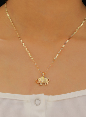 轻奢吉象金属感项饰大象吉祥如意