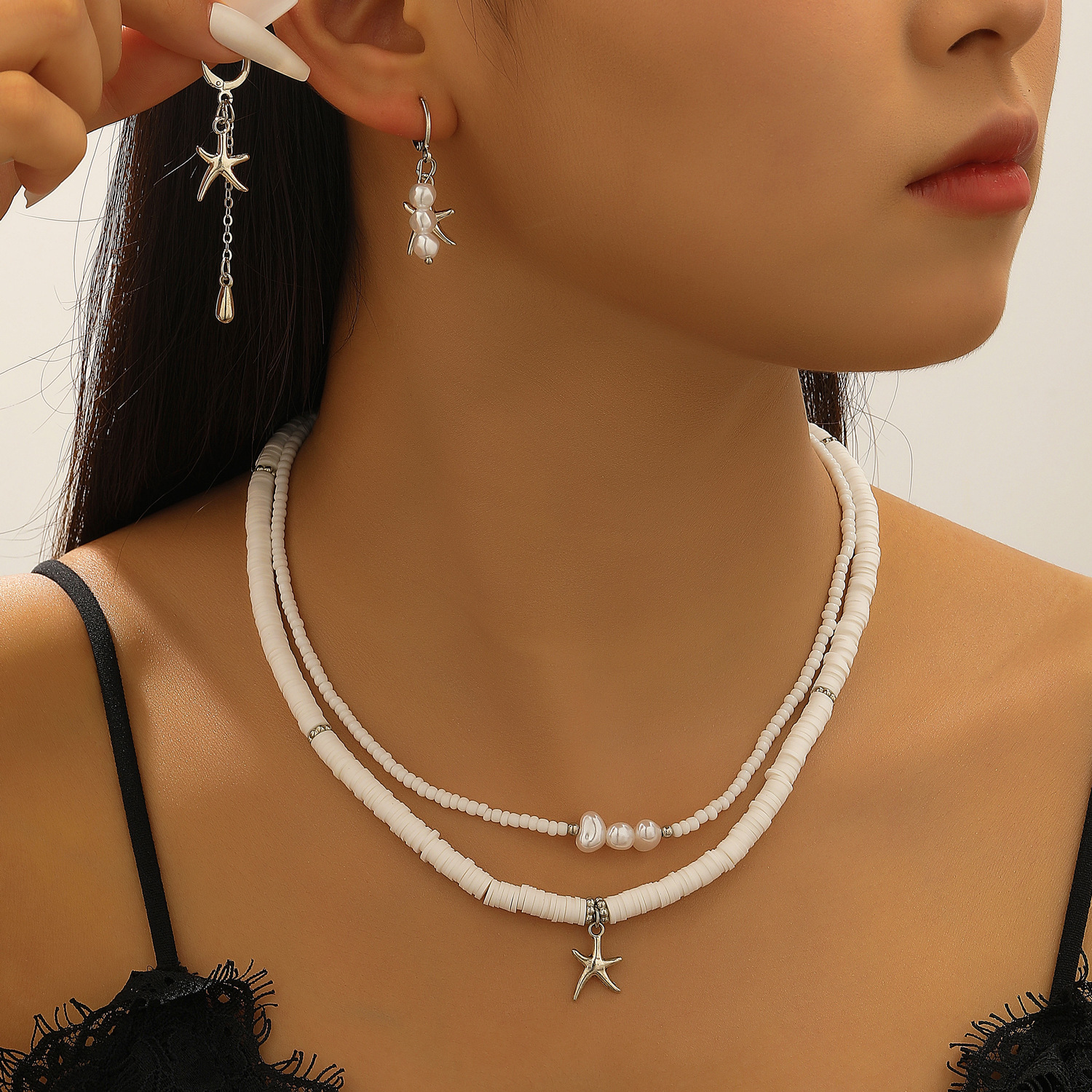 波西米亚简约不规则五角星水滴珍