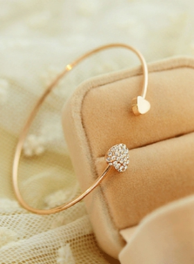 1205韩版饰品满钻心形爱心手链