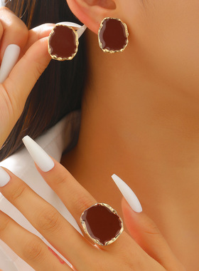 欧美跨境复古个性百搭不规则方形