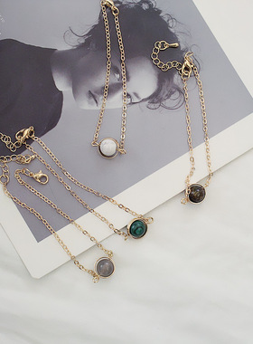 手作饰品天然石松石水滴珠子手链日韩国风甜美女生闺蜜旅游礼物