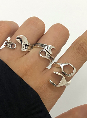 复古做旧嘻哈个性夸张小众戒指女