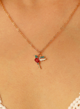 小众设计高级感蜂鸟吊坠女士项链