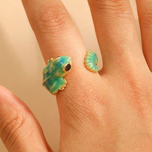 哥特式蜥蜴戒指跨境热销欧美ins可爱动物嘻哈开口可调节指环