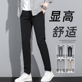 子男长裤 薄款 黑色男士 弹力休闲裤 春夏裤 冰丝百搭西裤 直筒裤 男修身