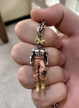 情侣纯银孙悟空项链超级赛亚人