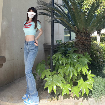 喇叭裤拖地偏薄牛仔2022夏季显瘦