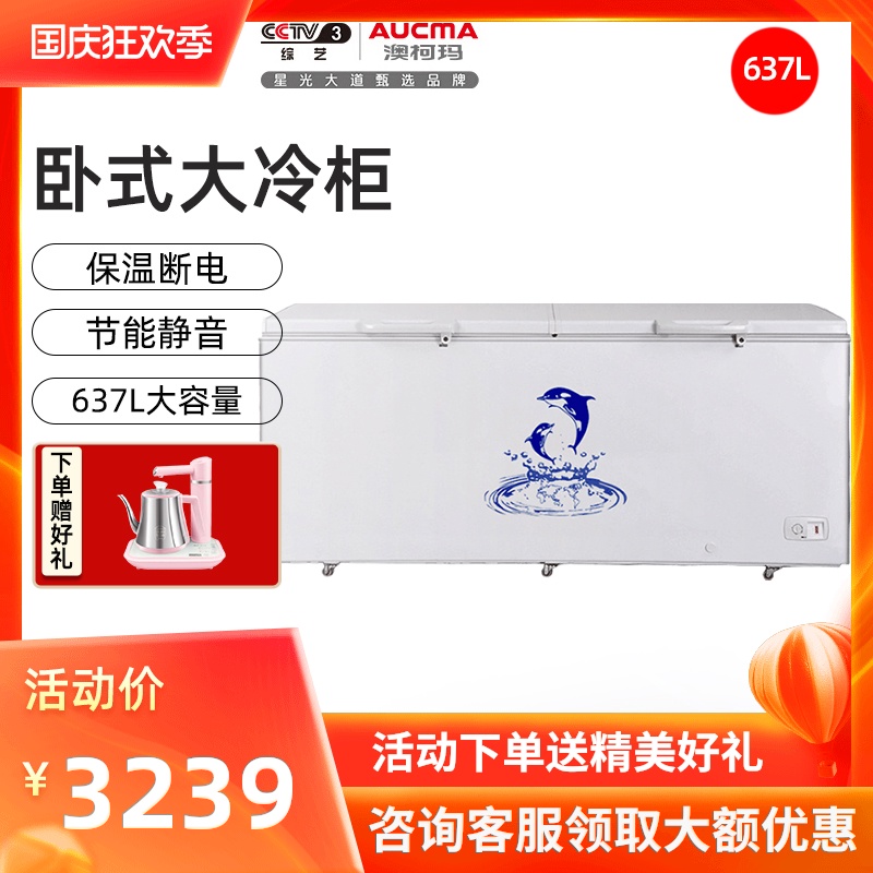 澳柯玛商用电器大冷柜冰柜637升冷藏冷冻茶叶柜厨房冷柜
