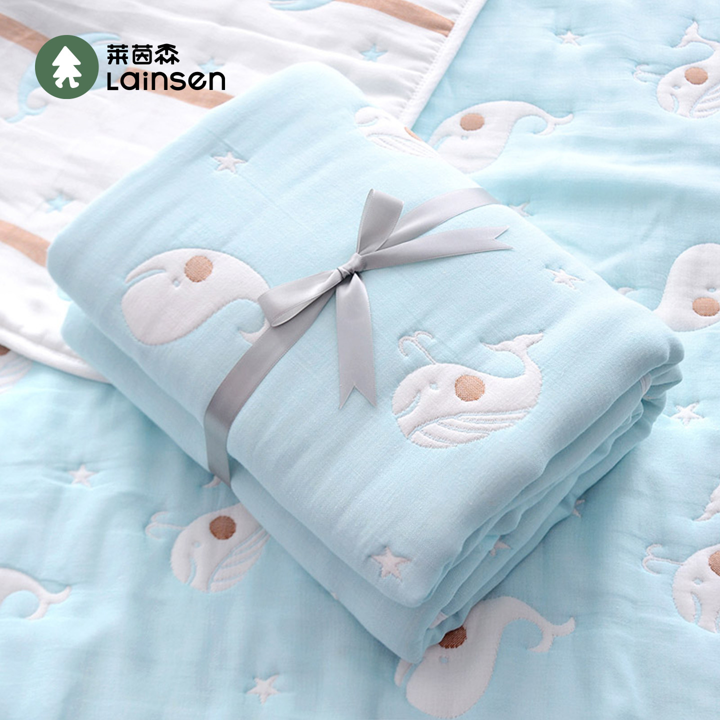 新生婴儿十层纱布被表纯棉加厚儿童浴巾毛巾被宝宝幼儿园春秋盖毯