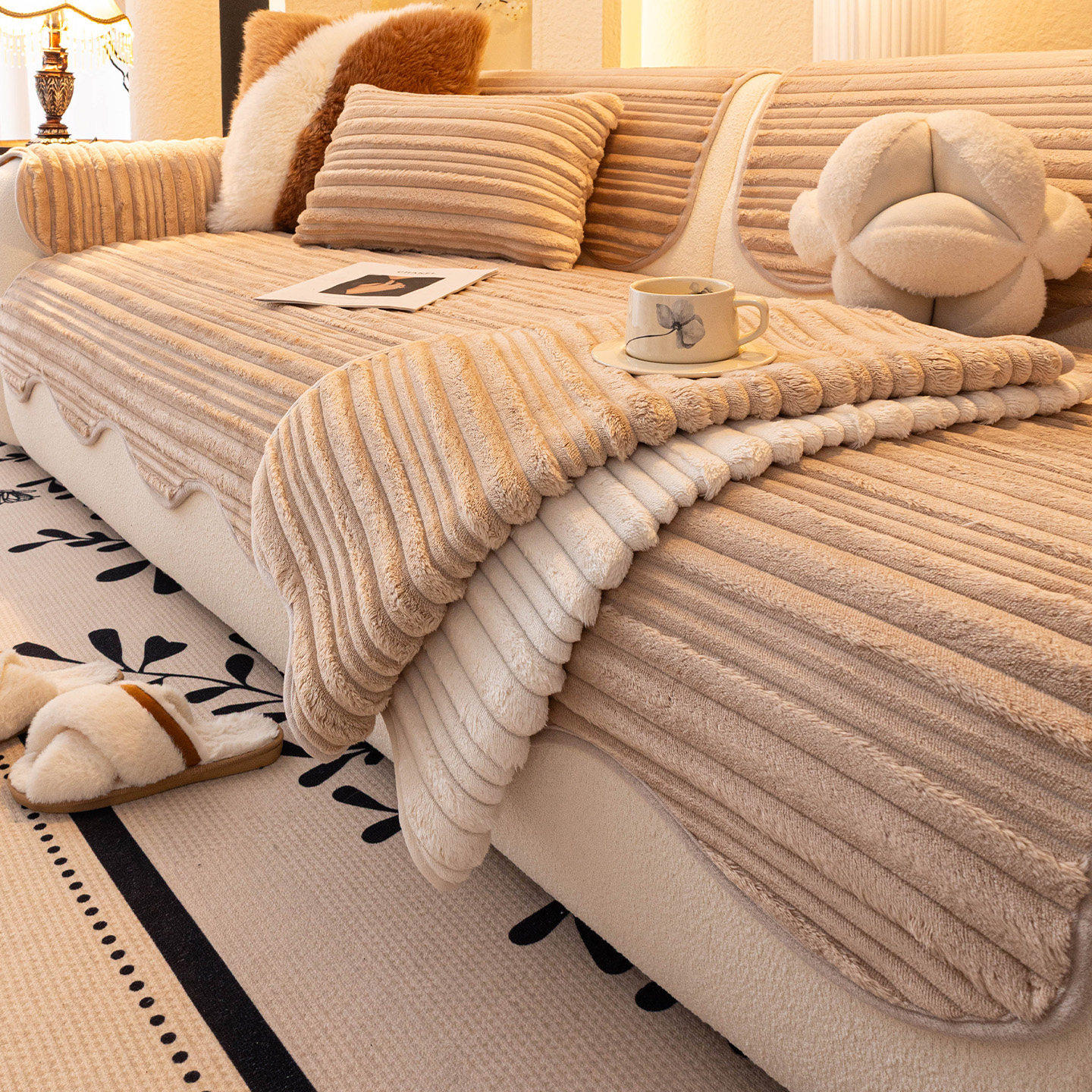 毛绒异形沙发垫子冬季冬天款防滑坐垫奶油风皮沙发套罩盖布巾新款,居家布艺,沙发垫,淘宝优惠券,粉丝福利购,淘宝优惠卷