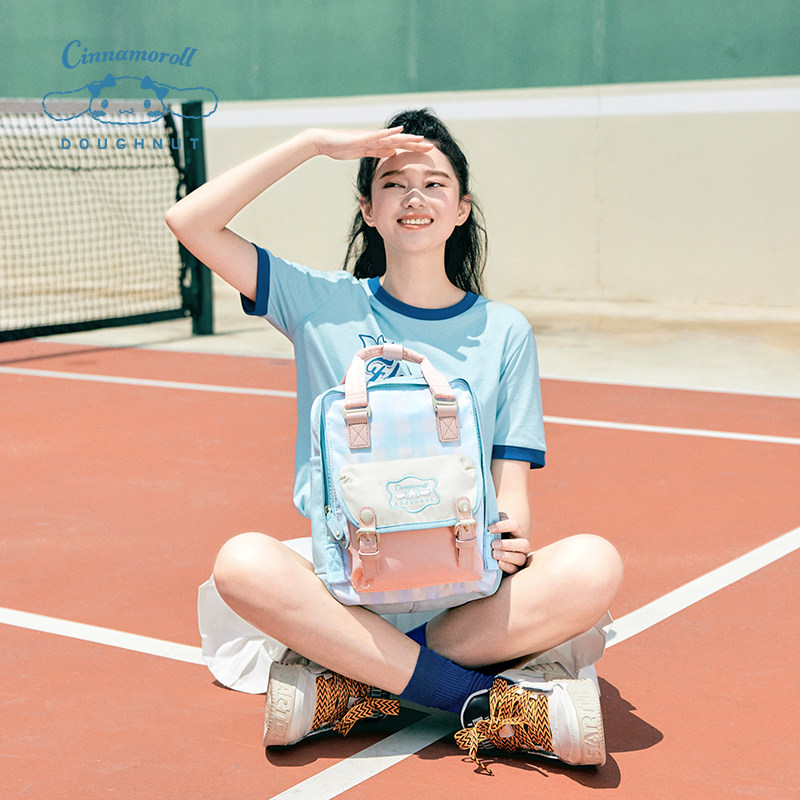 doughnut甜甜圈x大耳狗双肩包学生书包女高中生电脑背包玉桂狗新