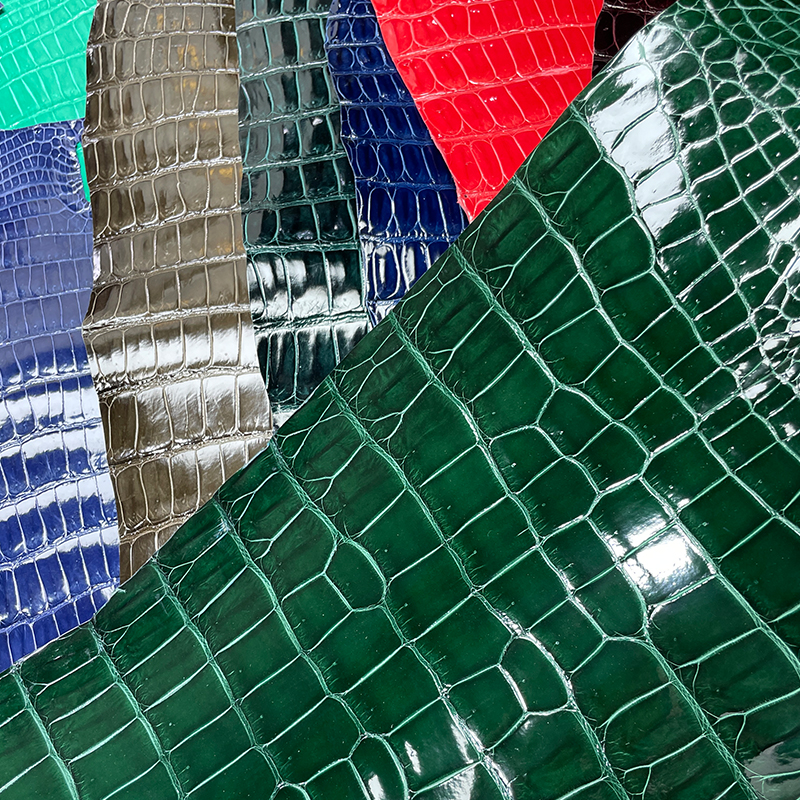 HCP原版鳄鱼纹真皮料法国进口H家同款竹节纹尾巴手工diy卡包手账