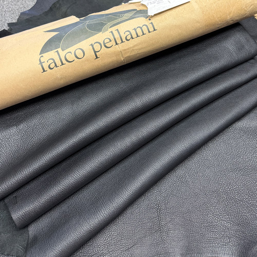 意大利falco pellami缩纹山羊皮黑色1.2mm包包内里手工diy皮具