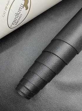 意大利CONCERIA mangusta 三边直鱼子酱纹头层牛皮黑色皮带皮