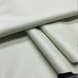 蘑菇白国产缩纹山羊皮布料面料diy手工内衬细纹真皮羊皮法羊纹