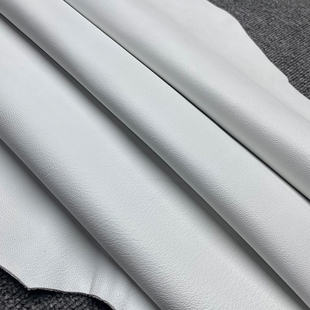 纯白色国产缩纹山羊皮布料法羊皮面料缩纹羊皮手工diy真皮内里皮
