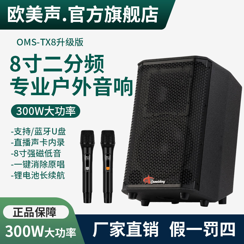 欧美声TX8专业户外音响K歌唱歌演出大功率便携式广场舞台蓝牙音箱